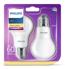 Philips Żarówka LED 8W E27 świeci jak 60W (2szt) 8718696576830
