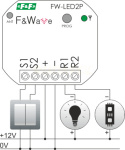 Radiowy dwukanałowy sterownik LED montaż do puszki (FW-LED2P)
