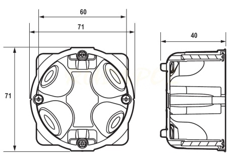 Batibox Puszka pojedyncza z membraną 40 mm (080021L)