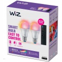 2 x Żarówka LED 8,5W E27 RGB = 60W kpl + Pilot