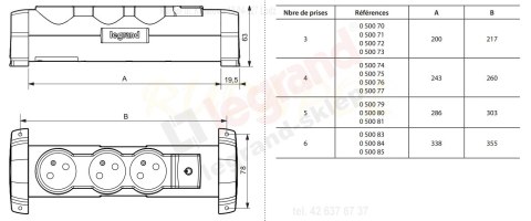 PRZEDŁUŻACZ OBROTOWY 4XGN bez przewodu (50077)