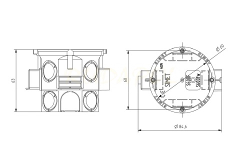 PUSZKA PODTYNKOWA S60D MODUŁOWA 60mm
