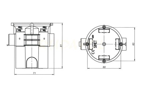 PUSZKA PODTYNKOWA S60G MODUŁOWA 81mm