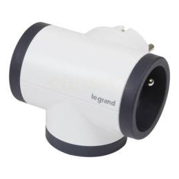 Rozgałęźnik OBROTOWY biały/grafitowy (049436)