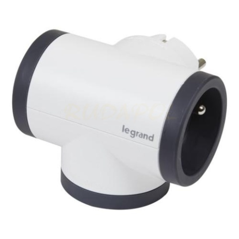 Rozgałęźnik OBROTOWY biały/grafitowy (049436)