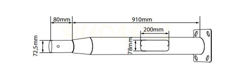 SŁUP STALOWY SKŁADANY 3M CZARNY
