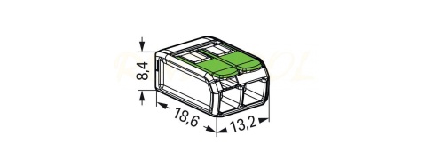 Szybkozłączka 2x0,2-4mm2 Green Range (221-422)