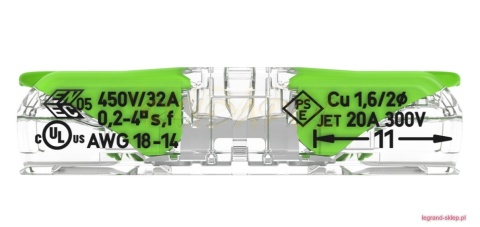 Szybkozłączka 2x0,2-4mm2 Green Range (op 10szt.)