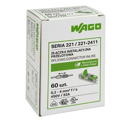 Szybkozłączka 2x0,2-4mm2 Green Range (op 60szt.)