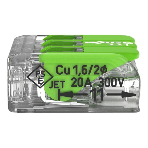 Szybkozłączka 3x0,2-4mm2 Green Range (221-423)