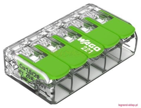 Szybkozłączka 5x0,2-4mm2 Green Range (221-425)