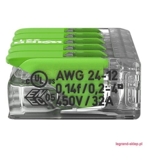 Szybkozłączka 5x0,2-4mm2 Green Range (221-425)