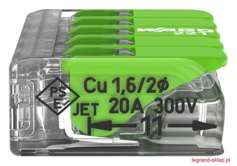 Szybkozłączka 5x0,2-4mm2 Green Range (221-425)