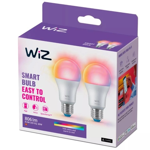 Żarówka LED 8,5W E27 RGB świeci 60W kpl - 2 szt.