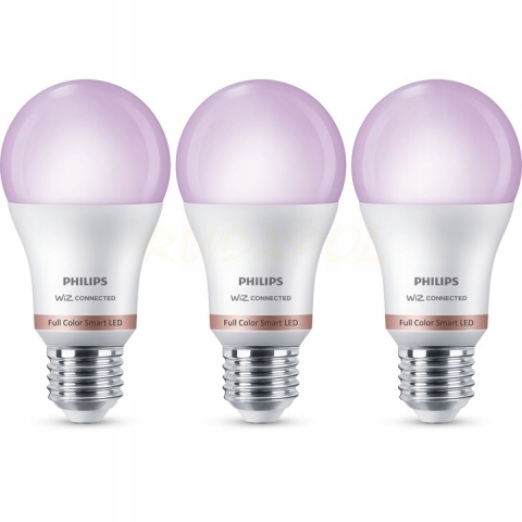 Żarówka LED 8,5W E27 RGB świeci 60W kpl - 3 szt.