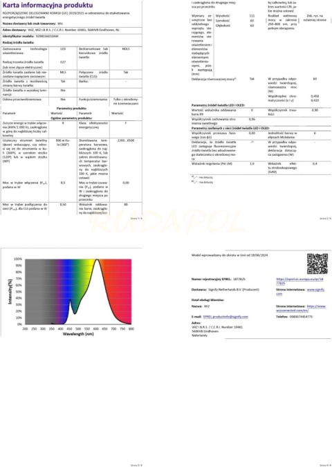 Żarówka LED 8,5W E27 RGB świeci 60W kpl - 4 szt.