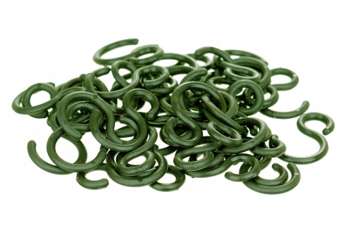 Zielone plastikowe haczyki do zawieszania lampionów - zestaw 10 sztuk