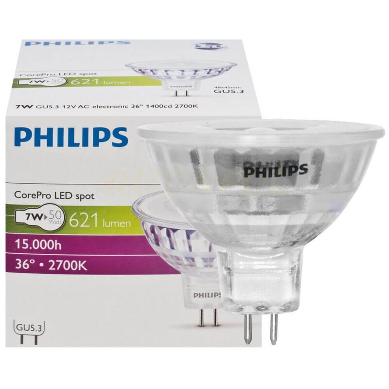 Philips Żarówka LED 12V 7W/827 GU5,3 odpowiednik 50W